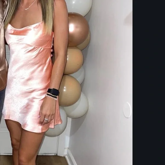 Princess Polly Shimmering Peach Mini Dress - Picture 1 of 3